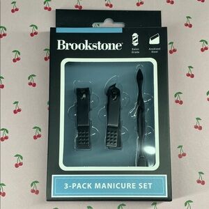 Brookstone Black Manicure Set with Anodized Steel
